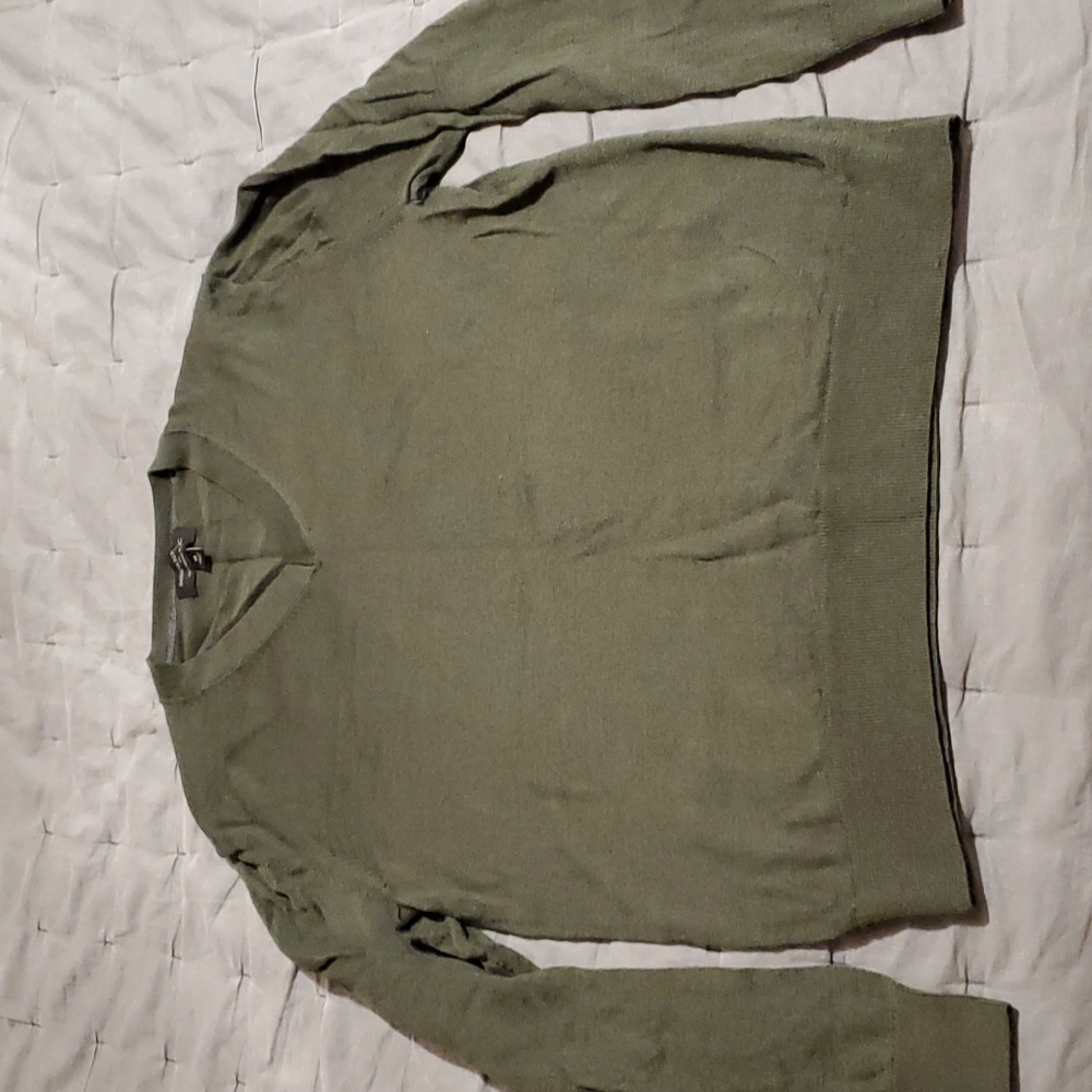 Banana Republic Merino Wool V-Neck Forest Green Medium